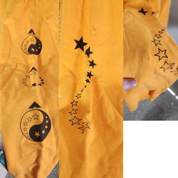 Bianca Chandon Yogi Pullover Hoodie Size XL Orange stars - Picture 12 of 16